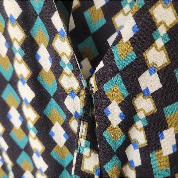 Anthropologie X Kachel Geometric blue green Jumpsuit medium 6 - Picture 7 of 11